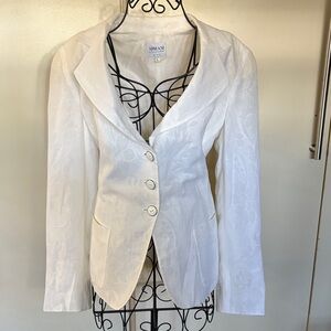 Giorgio Armani Women's Cream Floral Blazer